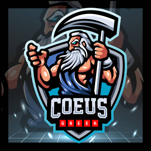 Coeus greek mascot. esport logo design