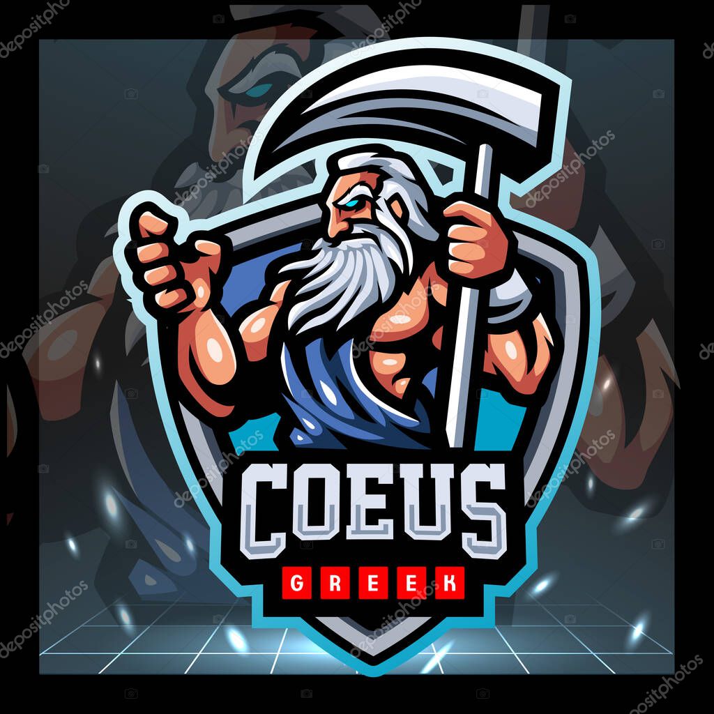 Coeus greek mascot. esport logo design