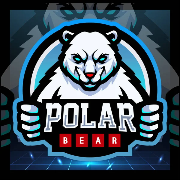 Mascote Urso Polar Design Logotipo Esport —  Vetores de Stock