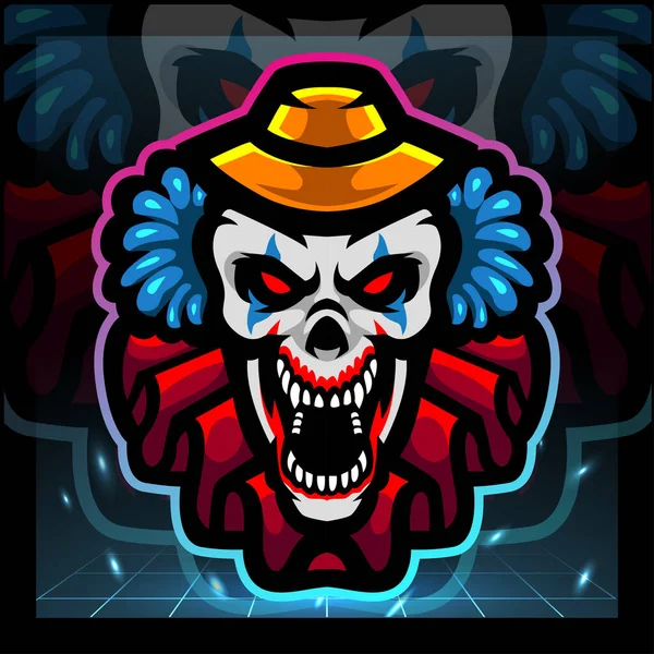 Mascotte Clown Design Logo Esport — Image vectorielle