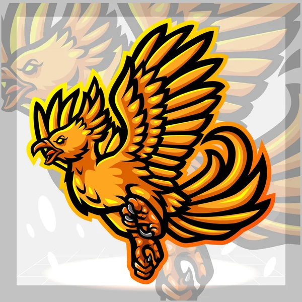 Mascota Phoenix Diseño Del Logo Esport — Vector de stock