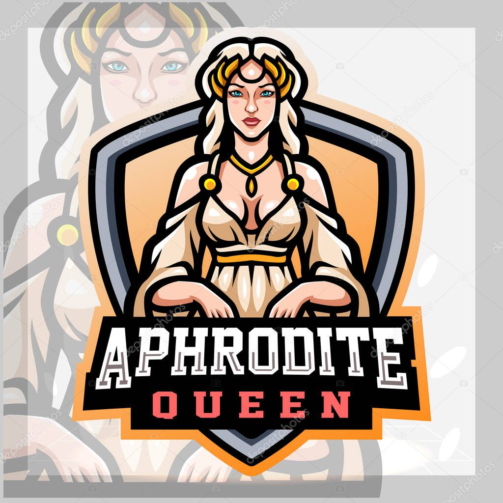 Aphrodite mascot. esport logo design. Vector illustration