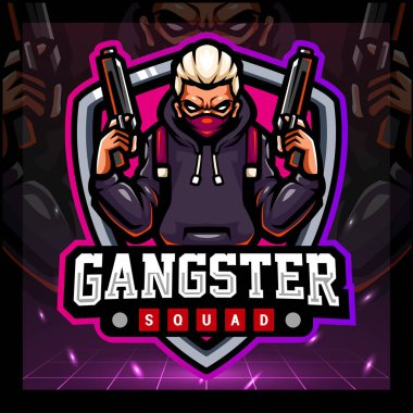 Gangster maskotu. esport logo tasarımı