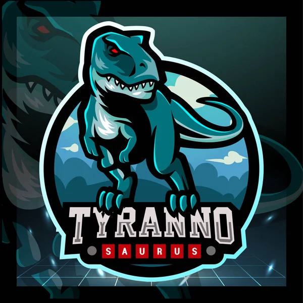 Maskot Tyranosaura Rexe Návrh Loga Esportu — Stockový vektor