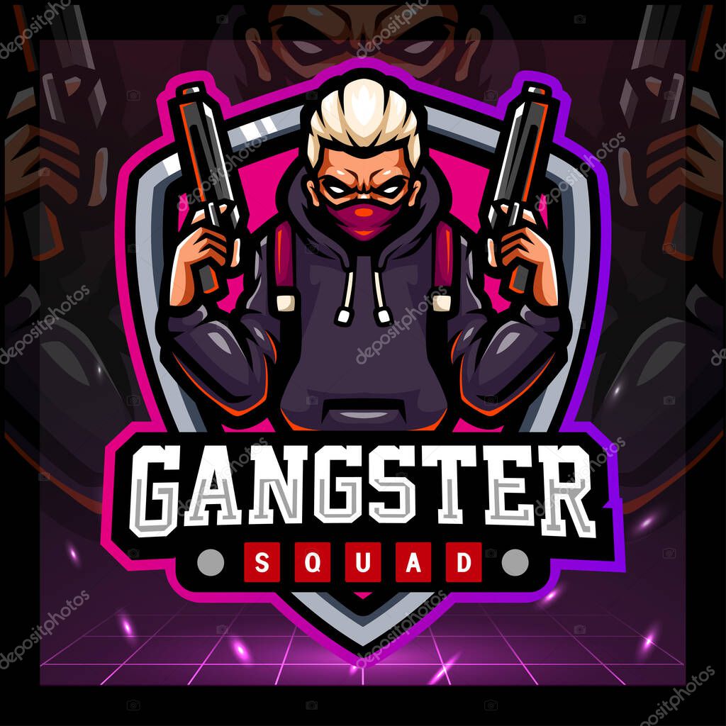 Gangster mascot. esport logo design