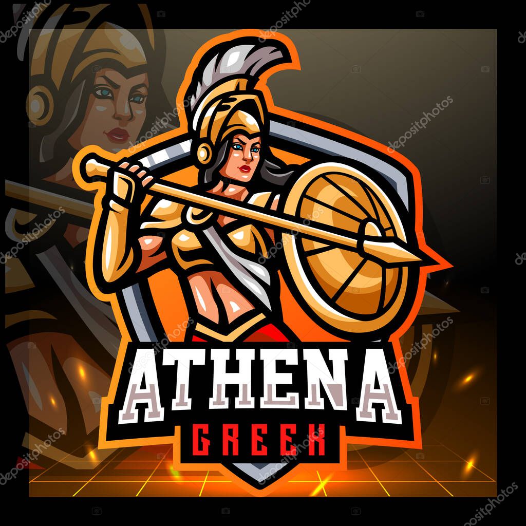 Athena mascot. esport logo design
