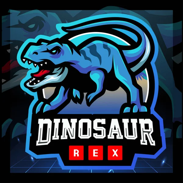 Dinozor Rex maskotu. esport logo rozeti