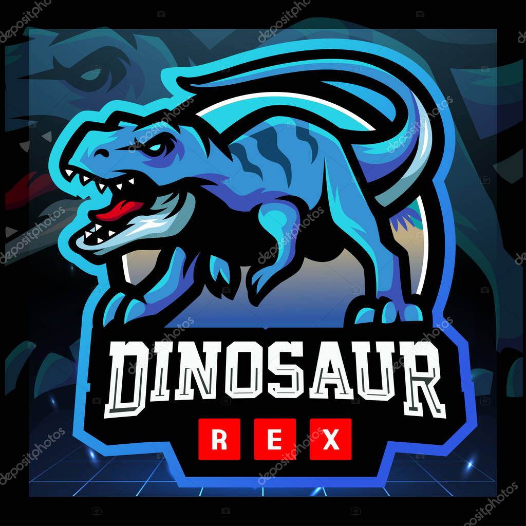 Dinosaurus rex mascot. esport logo badge