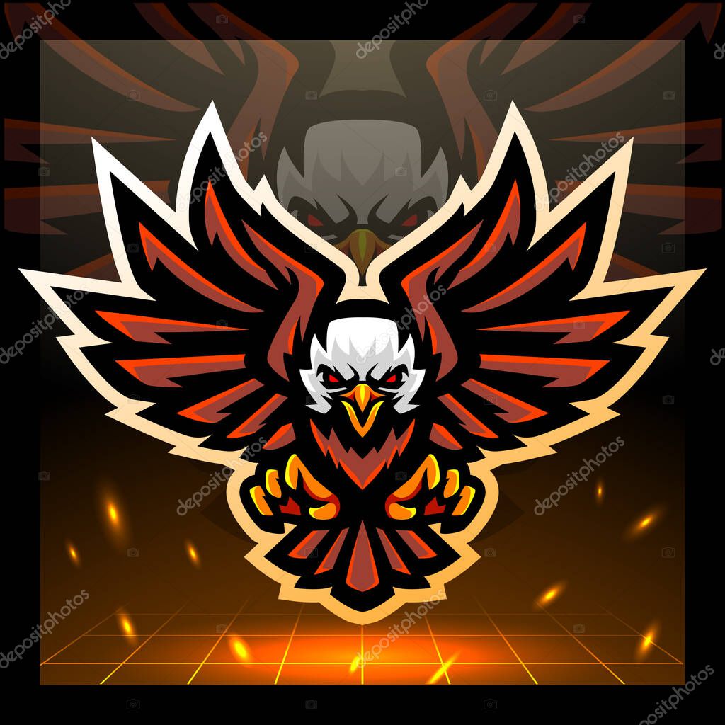 Eagle bird mascot. esport logo badge