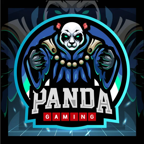 Mascota Del Panda Insignia Esport — Archivo Imágenes Vectoriales