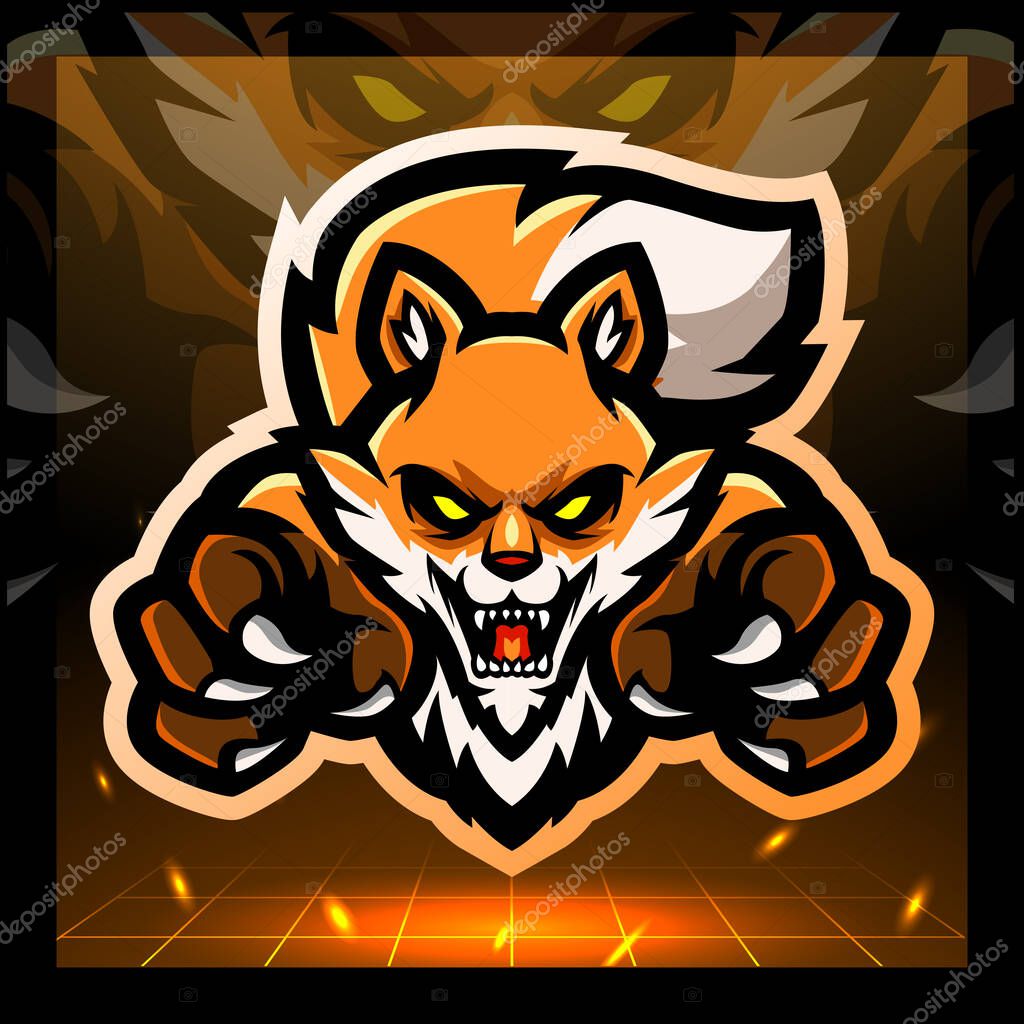 Fox mascot. esport logo badge