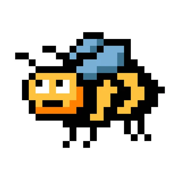 Bee Pixel Illustration Bee Pixel Art — Image vectorielle