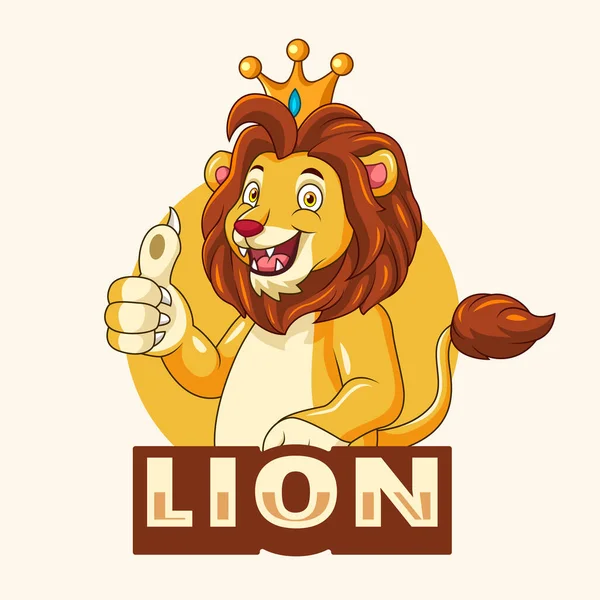 Mascotte Lion Dessin Animé Isolée Sur Fond Blanc — Image vectorielle