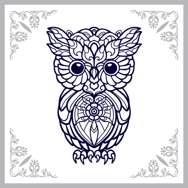 Owl Bird Mandala Arts Isolated White Background — Stock Vector