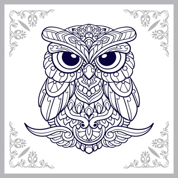 Owl Bird Mandala Arts Isolated White Background — Stock Vector