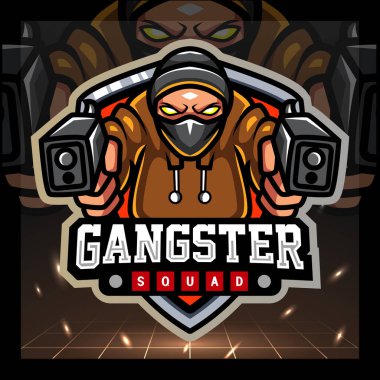 Gangster maskotu. esport logo tasarımı