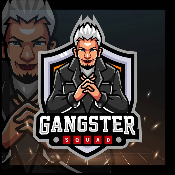 Gangstermaskot Design Logotypen För Sport — Stock vektor