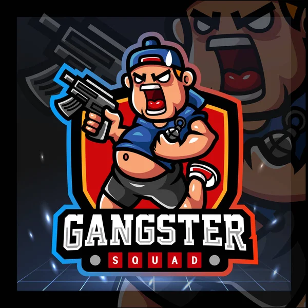 Gangstermaskot Design Logotypen För Sport — Stock vektor
