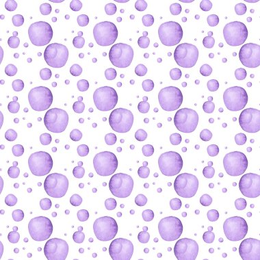 Leylak boyasının suluboya lekeleri, piksel noktaları desen, dizayn unsurları, metin arkaplanı. Çember şeklinde kusursuz tekrarlayan noktalar var. Beyaz arkaplanda izole.