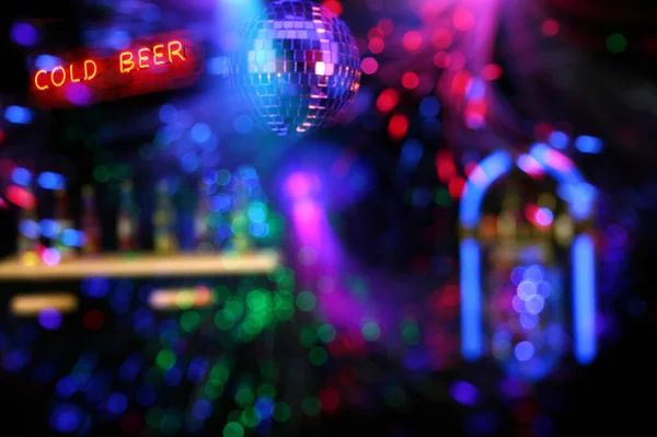 Jukebox Bar Con Disco Ball Bokeh Composite Image — Foto de Stock