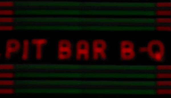 Yeşil Kırmızı Neon Tüplü Bulanık Neon Barbekü Şareti — Stok fotoğraf
