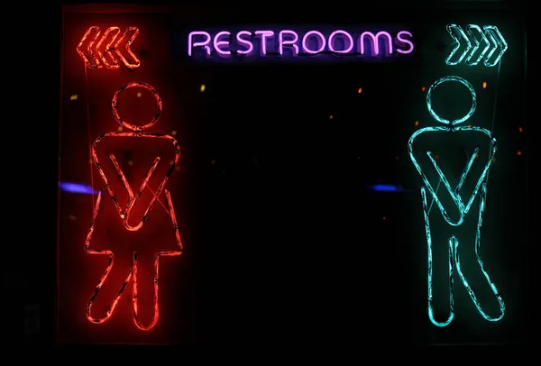 Vintage Neon Restroom Tecken Fotokomposit — Stockfoto