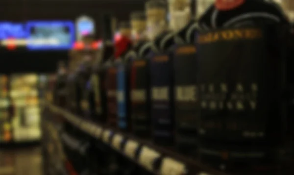 Licor Fondo Desenfoque Tienda Vinos — Foto de Stock