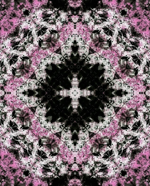 Gefalteter Abstrakter Hintergrund Rosa Und Schwarz Kaleidoskop — Stockfoto