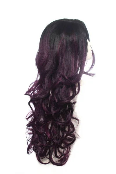 Mannequin Head Black Red Long Wavy Wig — 스톡 사진