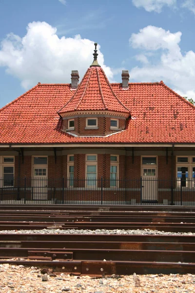 Historic Train Depot Nacogdoches Historic Train Depot Día Nublado — Foto de Stock