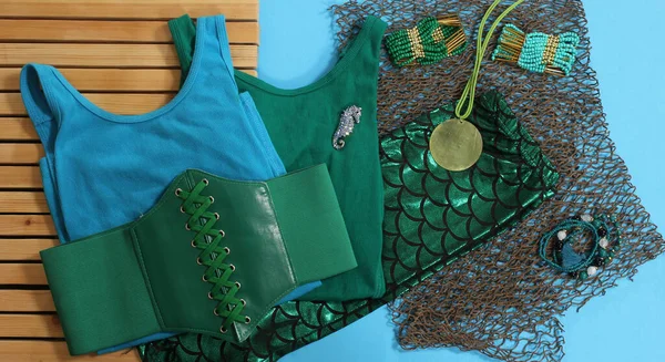 Sjöjungfru Mode Med Smycken Och Fiskenät — Stockfoto