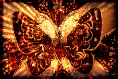 Grunge Tarzı Çizikli Arkaplan, Sıcak Ton