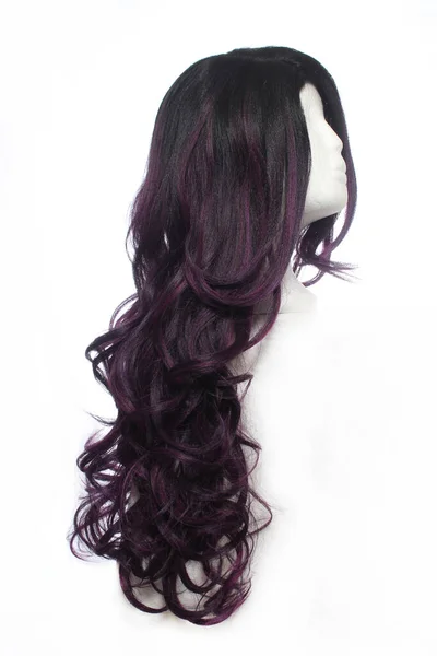 Mannequin Head Black Red Long Wavy Wig — 스톡 사진