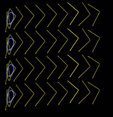 Vintage Sarı ve Mavi Neon İşareti