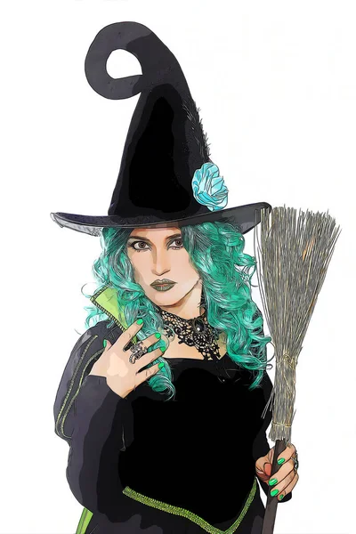 Witch Broom Isolated White Background — Stock Photo, Image