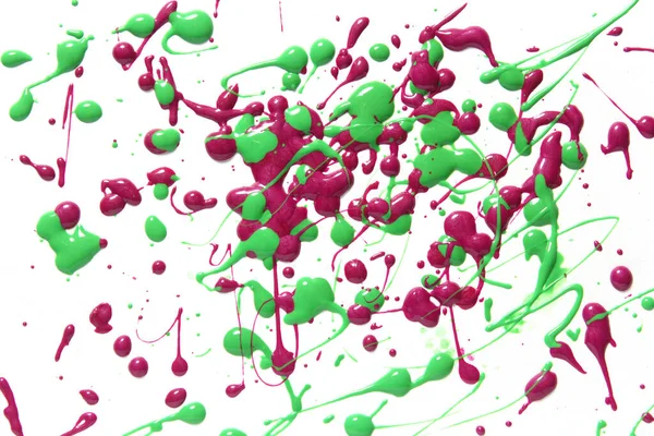 Pink Green Spilled Nail Polish White — Stock Photo, Image