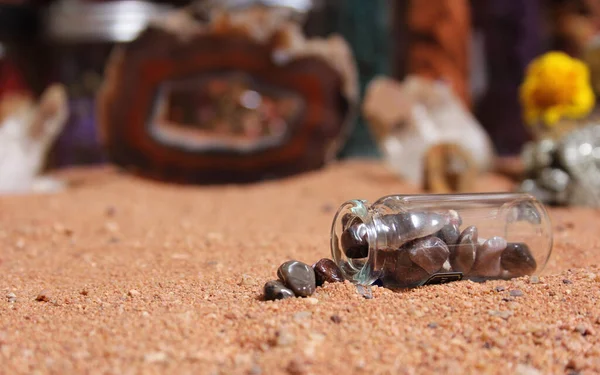 Chakra Stones Australian Red Sand Agatized Coral Background Shallow Dof — 图库照片