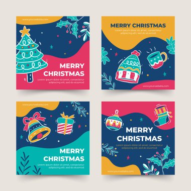 Noel sosyal medya paylaşımı elle çizildi