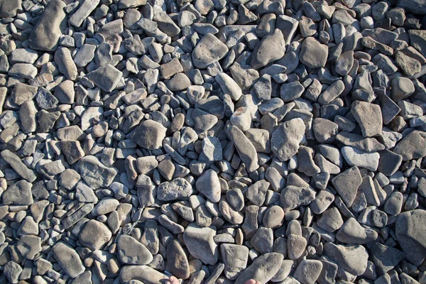 Filled Frame Close Background Wallpaper Shot Grey Cobble Rock Stones — Stock Photo, Image