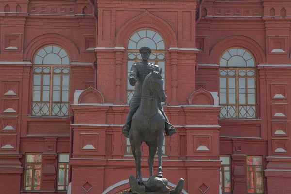 Moskau Russland 2020 Denkmal Für Marschall Schukow Auf Dem Maneschnaja — Stockfoto