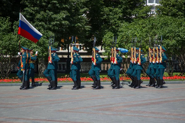 Moscow Ryssland 2020 Segerdagen Firas Preobrazjenskijs Livgarde Regemente Seglare Militär — Stockfoto