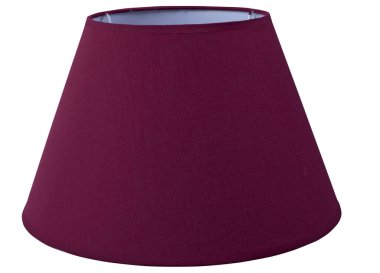 Klasik İmparatorluk konisi çanı şeklinde bordo kestane rengi, beyaz arka planda kırmızı, sivri bir abajur. Yakın plan izole edilmiş. 