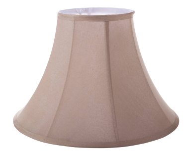 Kahverengi bej klasik kesim köşesi delüks çan şekilli konik abajur beyaz arka plan izole yakın çekim