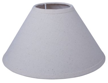 Klasik imparatorluk, parlak koni şeklindeki beyaz arkaplanda ince koni şeklindeki, yakın çekim izole edilmiş bir lamba. 