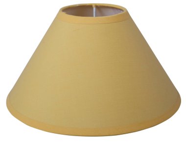 Klasik imparatorluk işçilerinin işaret fişeği koni şeklinde sarı sitron adaçayı rengi, beyaz arka planda koni şeklinde, yakın çekim izole edilmiş. 