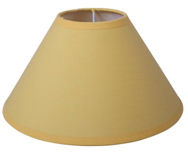 Klasik imparatorluk işçilerinin işaret fişeği koni şeklinde sarı sitron adaçayı rengi, beyaz arka planda koni şeklinde, yakın çekim izole edilmiş. 