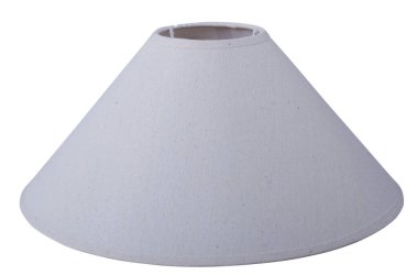 Klasik imparatorluk, parlak koni şeklindeki beyaz arkaplanda ince koni şeklindeki, yakın çekim izole edilmiş bir lamba. 