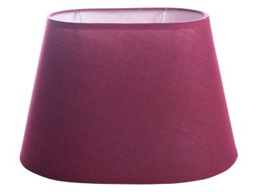 Klasik burgundy kırmızı sığ davul oval abajur beyaz zemin üzerinde yakın çekim izole 