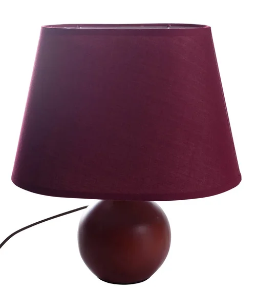 Lámpara Luz Redonda Con Clásica Pantalla Ovalada Tambor Rojo Borgoña —  Fotos de Stock
