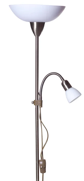 Silbernes Aluminium Metallic Uplighter Taschenlampe Mit Schirm Und Kleinem Leselicht — Stockfoto